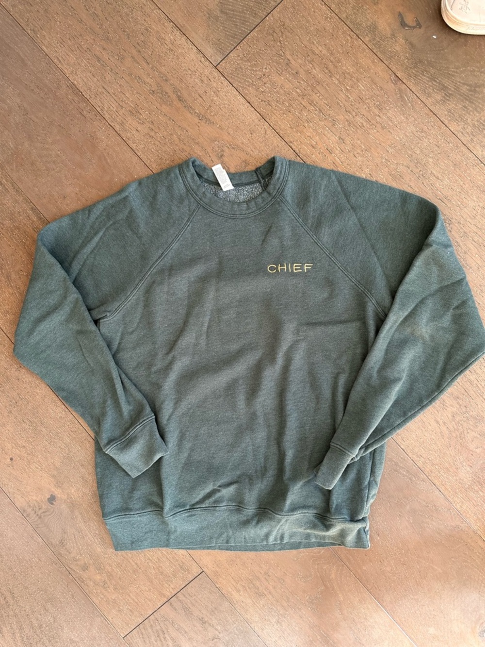 Chief Network Faded Green Sweatshirt Vintage Wash Gold Embroidery Member-Only